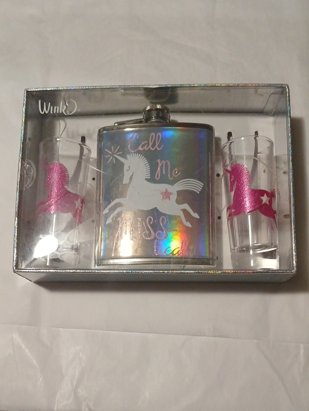 🍊3/$15🍊 Unicorn Flask and Shot Glass Set